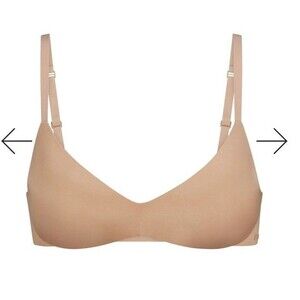 Skims Women's Wireless Form Soft Push-Up Plunge Bra Clay Size 34C